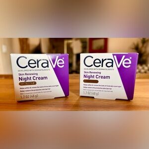 Two 1.7 oz. CeraVe Skin Renewing Night Cream New In Box